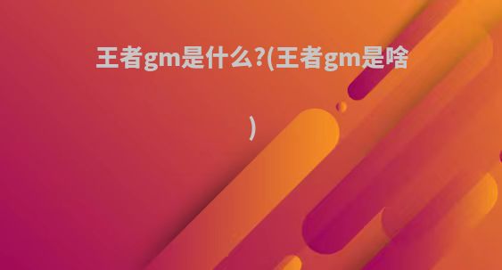 王者gm是什么?(王者gm是啥)