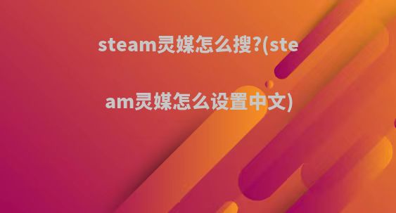steam灵媒怎么搜?(steam灵媒怎么设置中文)