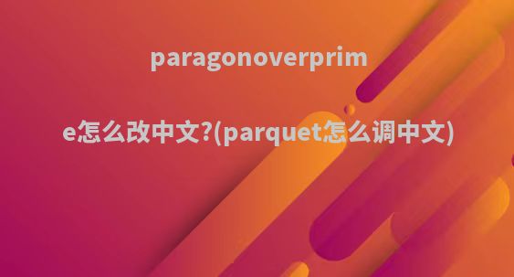 paragonoverprime怎么改中文?(parquet怎么调中文)