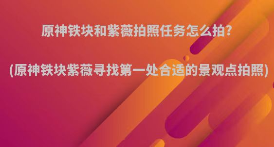 原神铁块和紫薇拍照任务怎么拍?(原神铁块紫薇寻找第一处合适的景观点拍照)