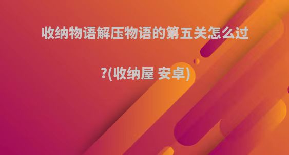 收纳物语解压物语的第五关怎么过?(收纳屋 安卓)