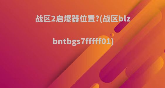 战区2启爆器位置?(战区blzbntbgs7fffff01)