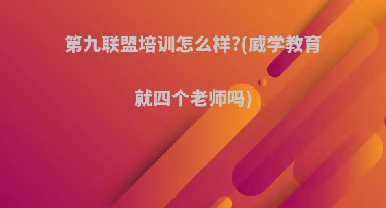 第九联盟培训怎么样?(威学教育就四个老师吗)