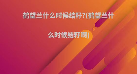 鹤望兰什么时候结籽?(鹤望兰什么时候结籽啊)